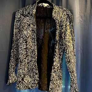 Trendy double zip top with black and silver 10